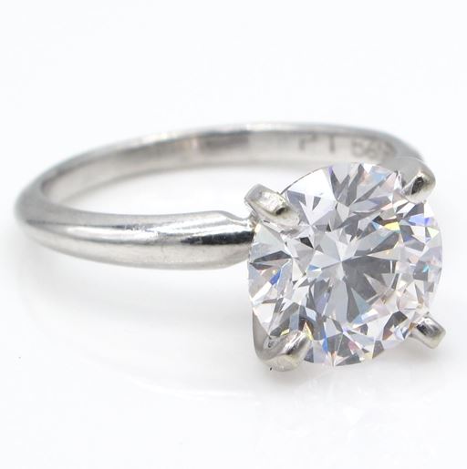 Image sur  Solitaire Platinum Ring with Internally Flawless Diamond