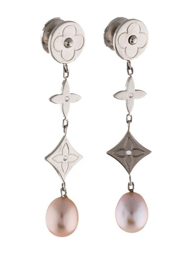POWERED BY BUSINESS.Louis Vuitton 18k Pearl Idylle Blossom Earrings