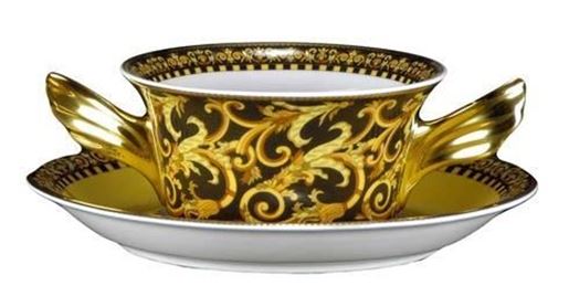 Изображение Versace Barocco Cream Soup Bowl and Saucer