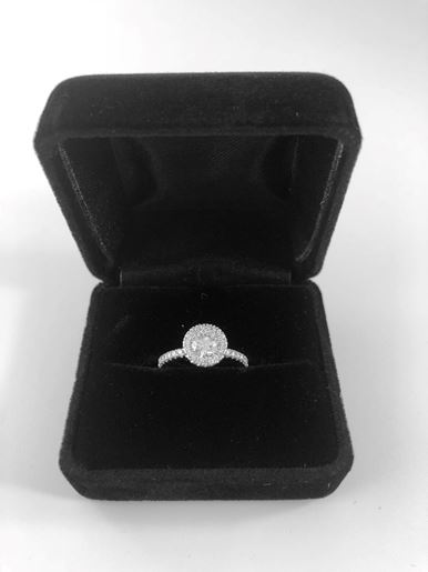Picture of De Beers Micro Pave Aura Solitaire Diamond RIng 