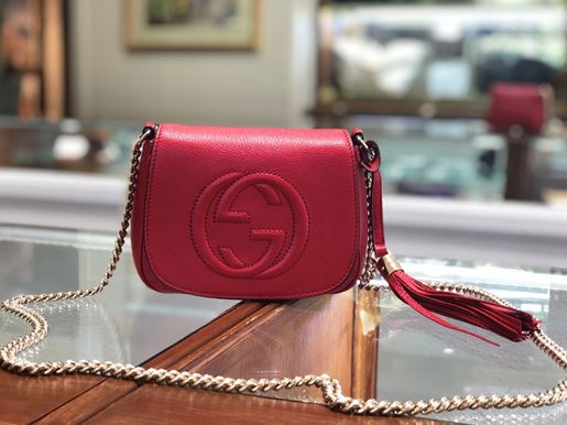 Picture of Gucci Soho Red  Leather Crossbody