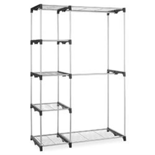 Picture of Freestanding Closet Organizer Garment Rack Storage Unit with Hanging Rods