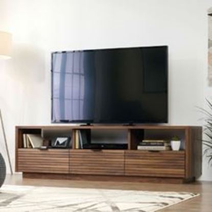 图片 Modern Walnut Finish TV Stand Entertainment Center - Fits up to 70-inch TV