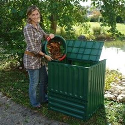 图片 Outdoor Composting 110-Gallon Composter Recycle Plastic Compost Bin - Green