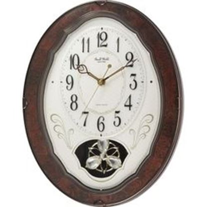 图片 Wood Frame Pendulum Wall Clock - Plays Melodies on the Hour
