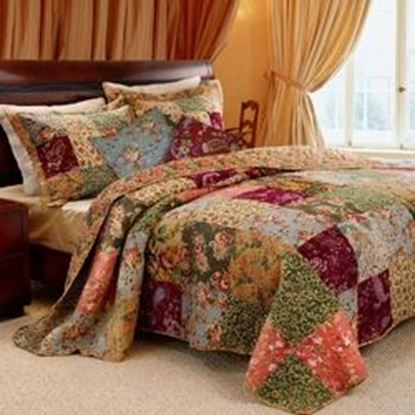 Picture of King 100% Cotton Floral Paisley Quilt Set w/ 2 Shams & 2 Pillows