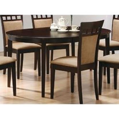 图片 Contemporary Oval Dining Table in Dark Brown Cappuccino Wood Finish