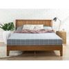 Picture of Full size Solid Wood Platform Bed Frame with Headboard in Medium Brown Finish