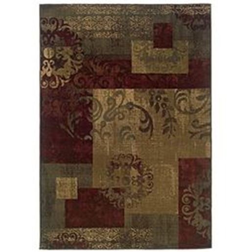 Picture of Dark Green Geometric Floral Stylish Area Rug (8'2 x 10')