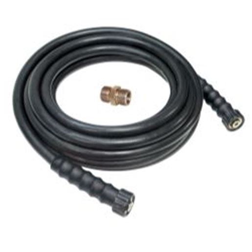 图片 Apache 3/8 in. x 50 ft. Black Rubber Pressure Washer Hose Coupled: 3/8 in. F M22 x F M22 with M M22 Adapter