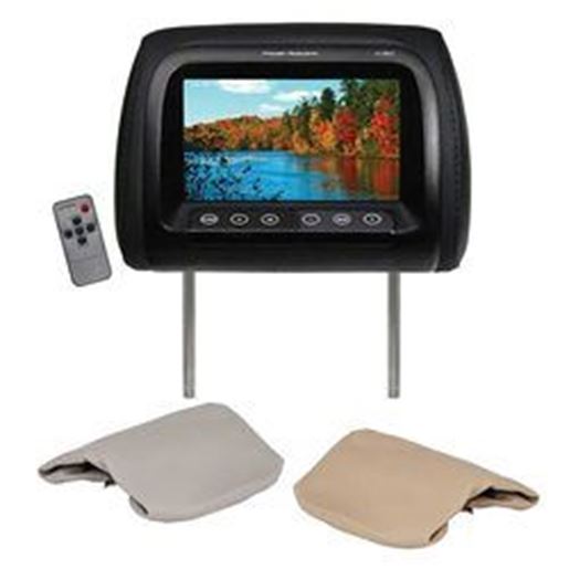 Image sur Power Acoustik 7" Headrest Monitor 3 Color Skins Dual Channel IR