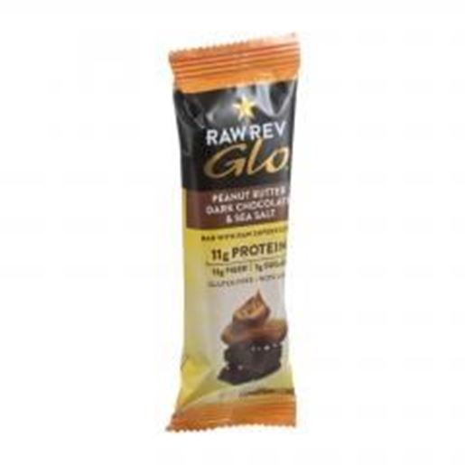 Picture of Raw Revolution Glo Bar - Peanut Butter Dark Chocolate and Sea Salt - 1.6 oz - Case of 12