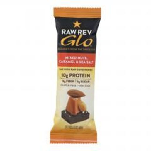 Picture of Raw Revolution Glo Bar - Mixed Nuts - Caramel and Sea Salt - 1.6 oz - Case of 12