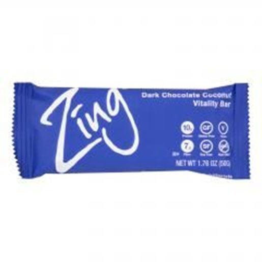 Picture of Zing Bars - Nutrition Bar - Dark Chocolate Coconut - 1.76 oz Bars - Case of 12