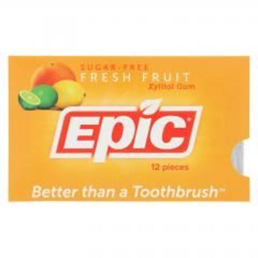 Picture of Epic Dental - Xylitol Gum - Fresh Fruit - 12 Count - 1 Case