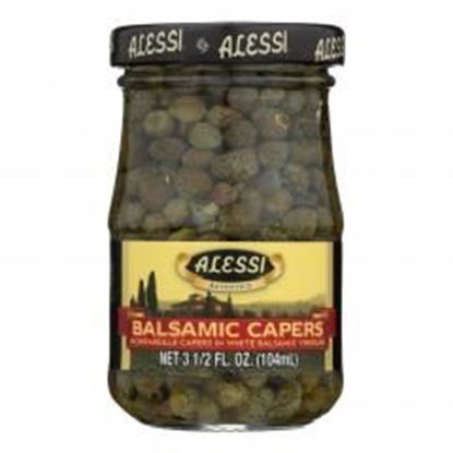 Foto de Alessi - Capers in White Balsamic Vinegar - 3.5 oz - Case of 6