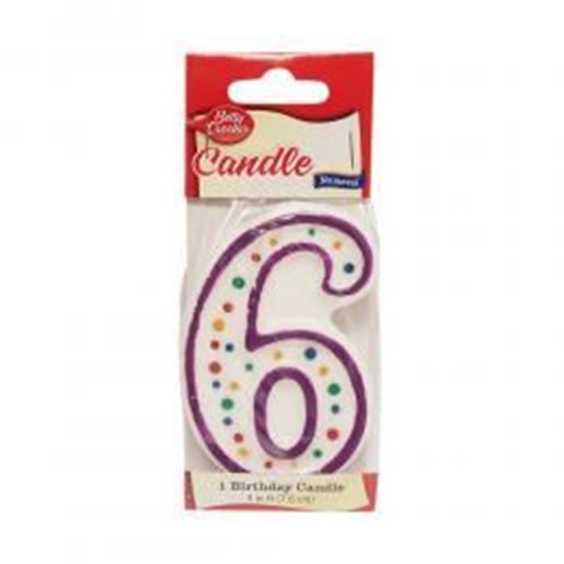 Picture of Betty CrockerCandles Numeral 6 "3 in high": "Betty CrockerCandles Numeral 6 ""3 in high"" "