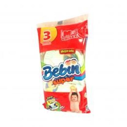 Picture of BABY DIAPERS BEBIN SUPER MEDIUM 28 X 3