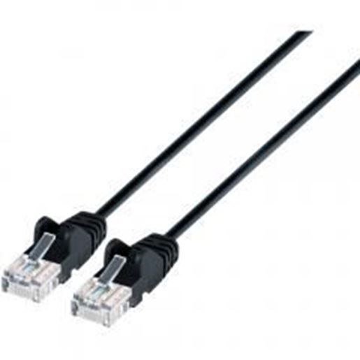 Picture of intellinet-network-solutions-742108-black-cat-6-utp-slim-network-patch-cable-with-snagless-boots-(7-feet)