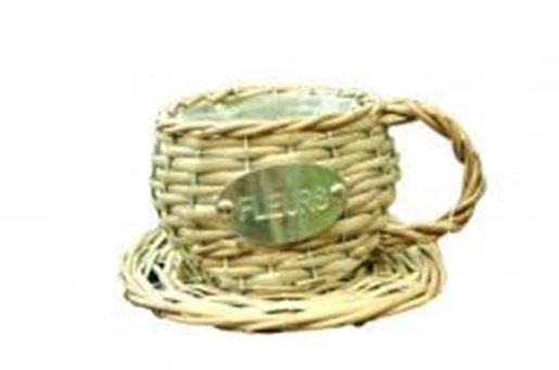 Picture of Plant Container/ Decorative Planter Coffee Cup/ Hand Made Basket/ 14x12CM