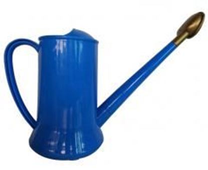 Picture of Plastic Colorful Long Spout Watering Pot Watering Can Blue