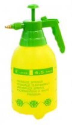 Image de Yellow Air Pressure Watering Can Garden Tool Cleaning Supply, 2 L, 5.1x5.1x11.8"