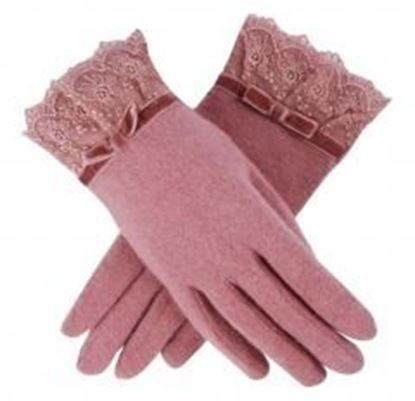 图片 Women Outdoor Gloves Thickening Warm Glove Wool Lace Mittens Fashion Mitten