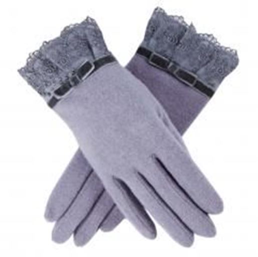 Picture of Thickening Elegant Outdoor Women Gloves Glove Wool Lace Mittens Fashion Mitten