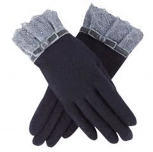 Picture of Lace Fashion Gloves Wool Mittens Thickening Elegant Mitten Outdoor Women Glove