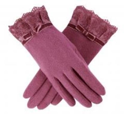 Foto de Mittens Elegant Lace Fashion Gloves Wool Thickening Mitten Outdoor Women Glove