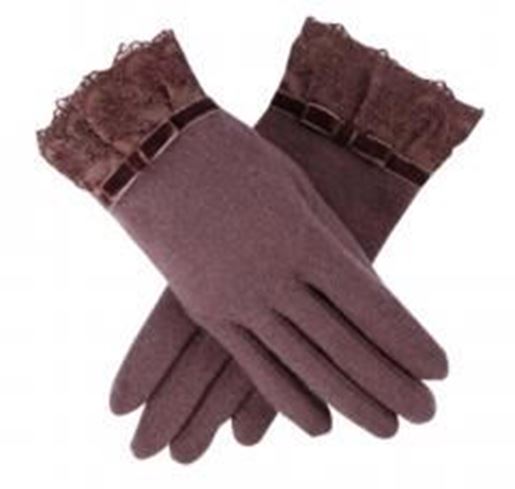 Picture of Fashion Glove Elegant Lace Gloves Wool Thickening Mitten Outdoor Women Mittens