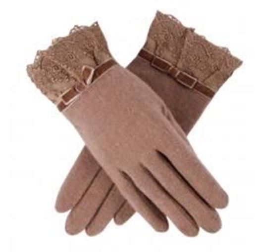 Picture of Beautiful Glove Elegant Lace Gloves Wool Thickening Mitten Outdoor Women Mittens