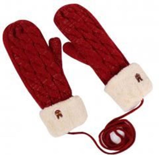 Picture of Cannabis Knitting Mitten Warm Gloves Winter Velvet Thicker Cute Wool Mittens