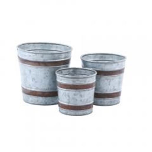 Picture of Becki Galvanized Pots - Set of 3