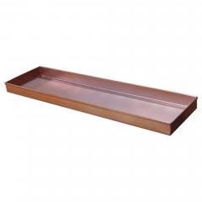 Image de 20 Inch Rectangular Metal Window sill Plant Tray with Trim Edges, Small, Copper