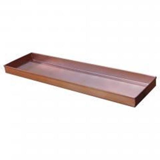 Image sur 20 Inch Rectangular Metal Window sill Plant Tray with Trim Edges, Small, Copper