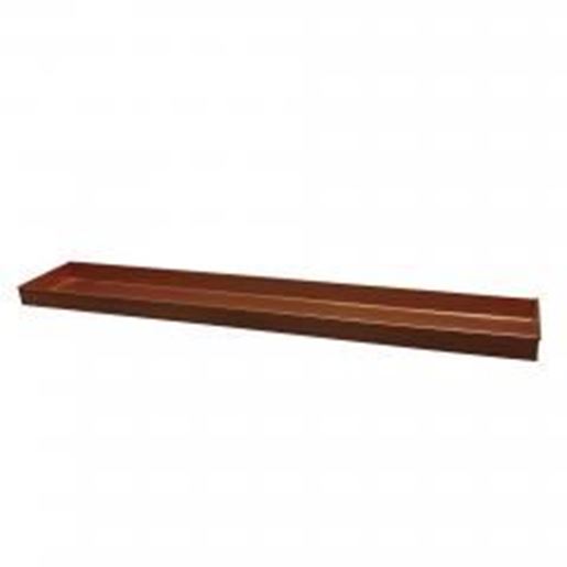 Image sur 29 Inch Rectangular Metal Window sill Plant Tray with Trim Edges, Large, Copper