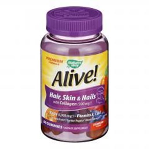 Picture of Nature's Way - Alive! Hair Skin and Nails Gummies with Collagen - 60 Gummies