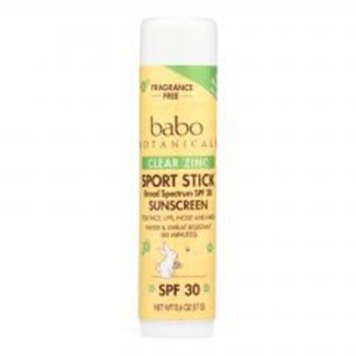 Picture of Babo Botanicals - Clear Zinc Sport Stick - Unscented SPF 30 - .6 oz - Case of 12
