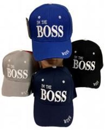 Foto de Adjustable "I'm the Boss" Baseball Hats Case Pack 24