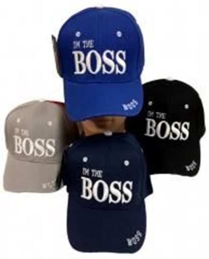 Picture of Adjustable "I'm the Boss" Baseball Hats Case Pack 24