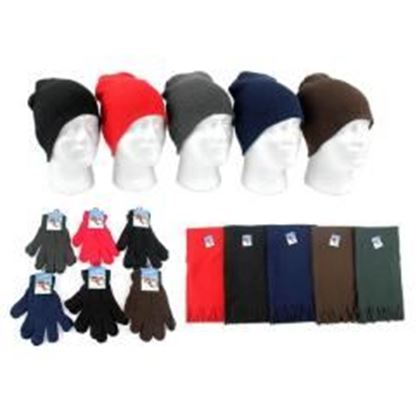 Picture of Adult Beanie Knit Hats, Magic Gloves, and Solid Sc Case Pack 180