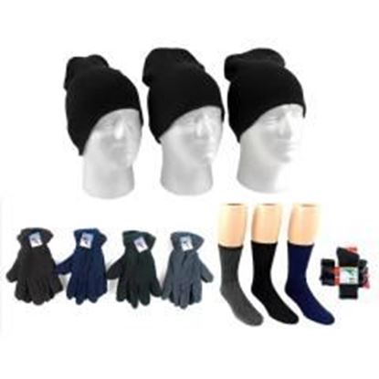 Foto de Adult Beanie Knit Hats, Men's Fleece Gloves, and W Case Pack 180