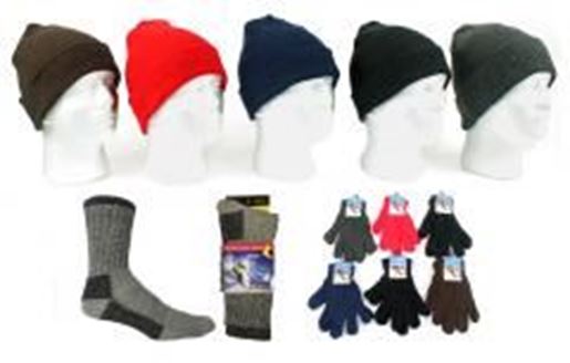 Picture of Adult Knit Hat, Adult Magic Gloves & Women's Socks Case Pack 180