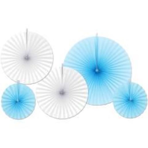 Picture of Accordion Paper Fans - Assorted Blue & White Case Pack 12