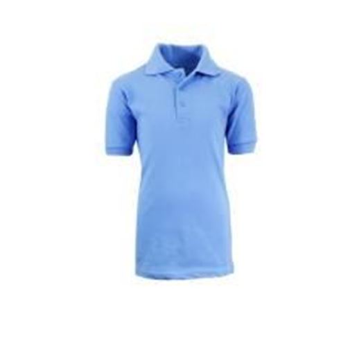 Picture of Adult Light Blue School Uniform Polo Shirt - Size L Case Pack 36