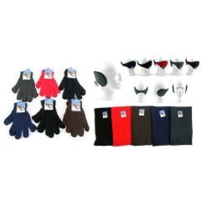 Foto de Adult Magic Gloves, Adult Ear Wraps, & Adult Solid Color Fleece Scarves Case Pack 180