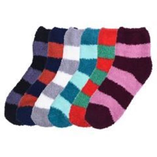 Foto de Adult Cozy Soft Crew Socks Wide Stripes (9-11) Case Pack 60