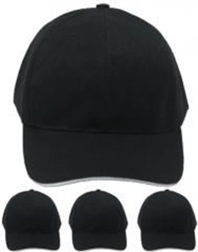 Foto de Adjustable Baseball Cap With Pre-Curved Visor Black Case Pack 48