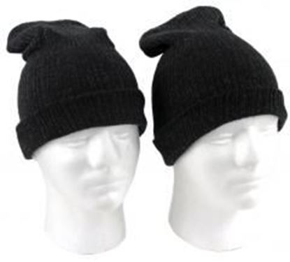 Foto de Adult Black Merino Wool Blend Winter Hats Case Pack 60